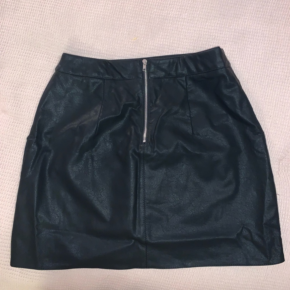 Black FAUX LEATHER Mini Skirt